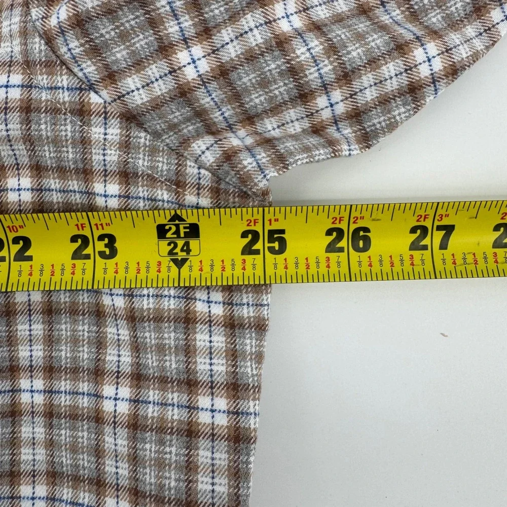 Banana Republic Luxe Flannel Slim Fit Plaid Button Down‎ Shirt XL Mens